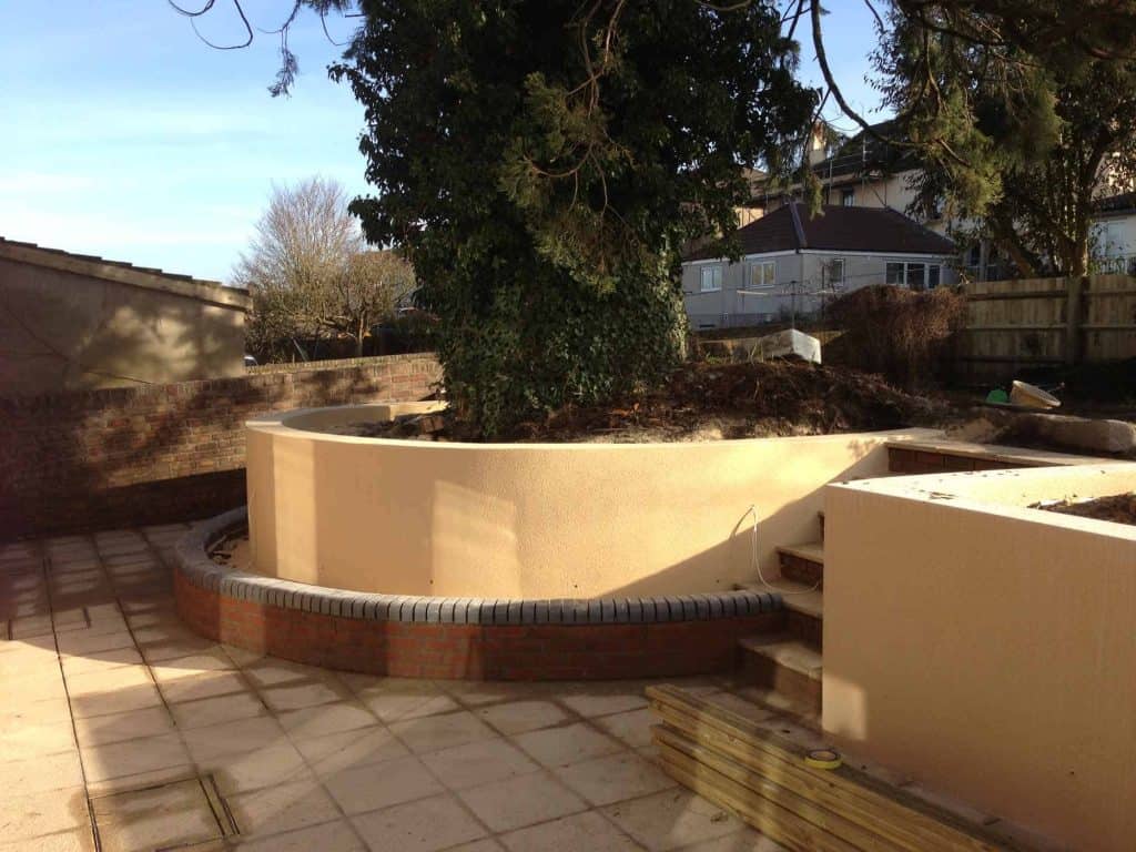 Exterior wall and garden wall rendering