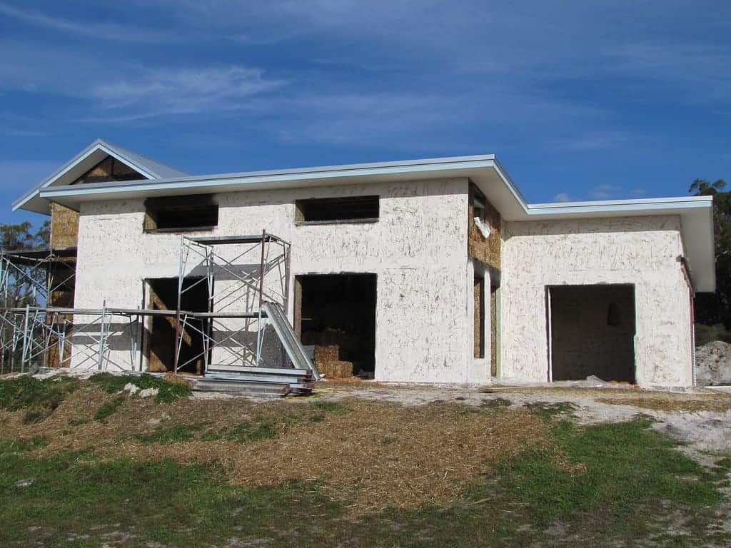 New house build with lime rendering