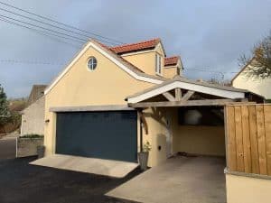 Garage with PAREX rendering